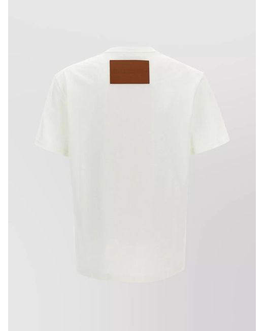 Jil Sander White Cotton Logo Patch T-Shirt for men