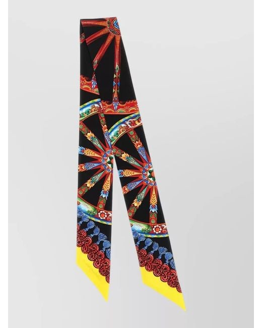 Dolce & Gabbana White Carretto Print Tie Rectangular Shape