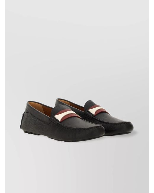 Bally Black Leather Driver Loafers