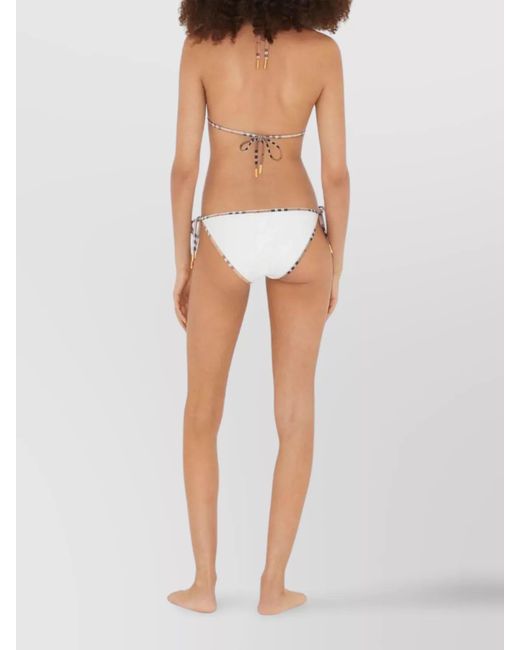 Burberry White Check Trim Triangle Bikini Set