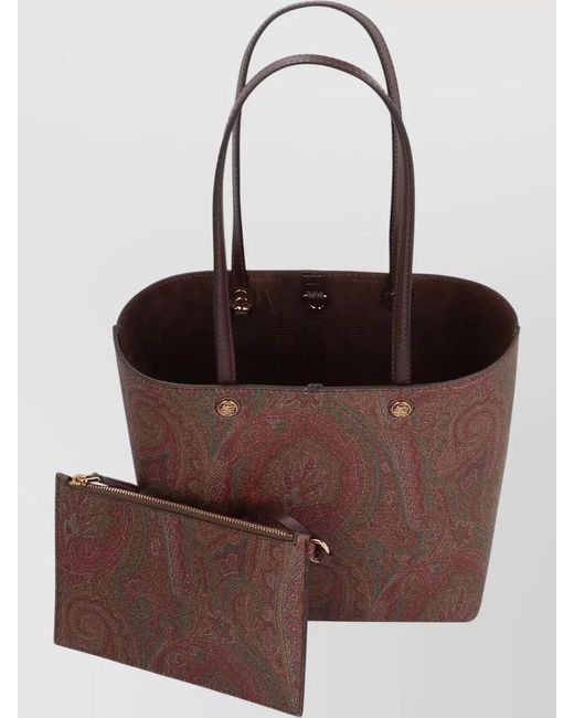 Etro Multicolor Paisley Jacquard Fabric Tote Structured Base