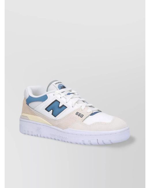 New Balance White Leather Low-Top Sneakers