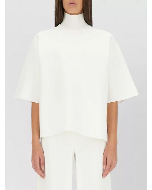 Theory White Turtleneck Blouse