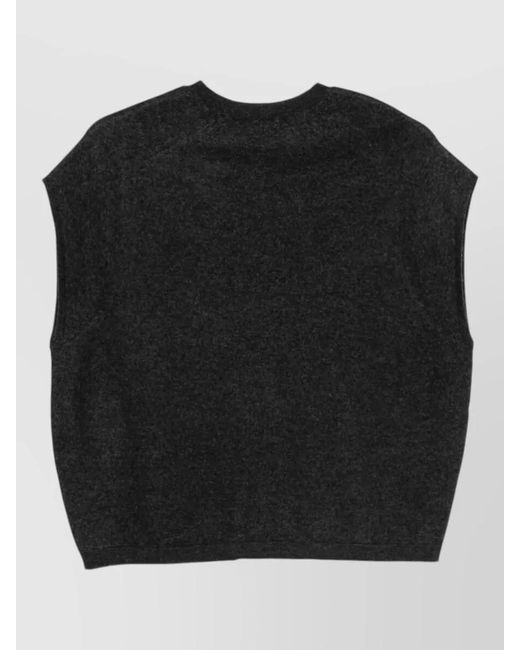 Semicouture Black Beth Wool Vest Silk Blend Knitwear