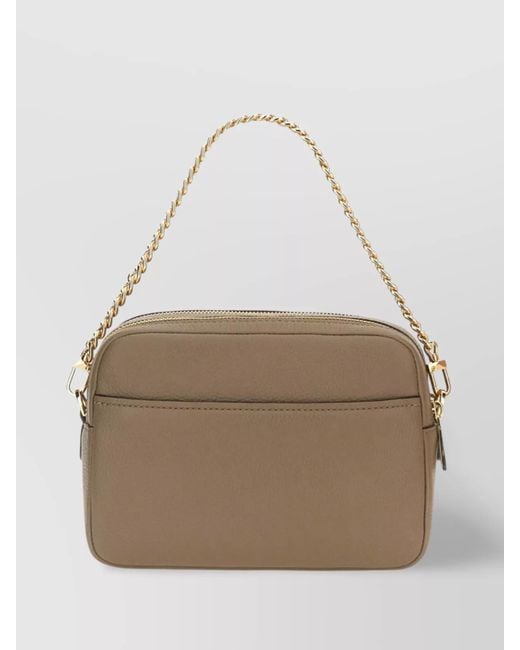 Michael Kors Natural "Bryant" Cross-Body Bag With Adjustable Strap And Chain Handle