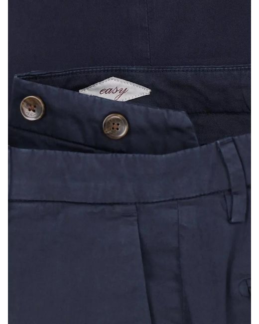 Briglia 1949 Blue Tailored Pants Straight Leg Belt Loops for men