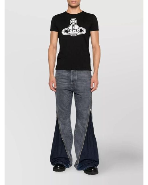 Vivienne Westwood Black Cotton Printed Short-Sleeve T-Shirt for men