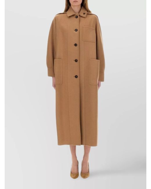 Max Mara Natural Cashmere Blend Regular Fit Single Breasted Coat