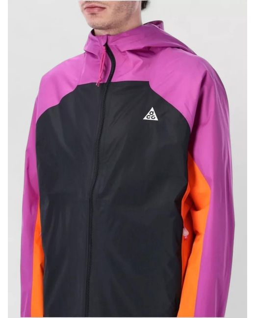 Nike Blue Nylon Hooded Jacket for men