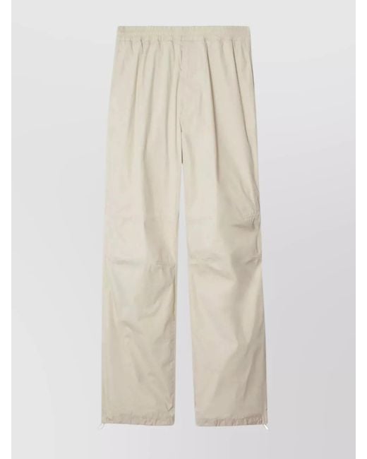 Burberry White Cotton Blend Drawstring Trousers for men