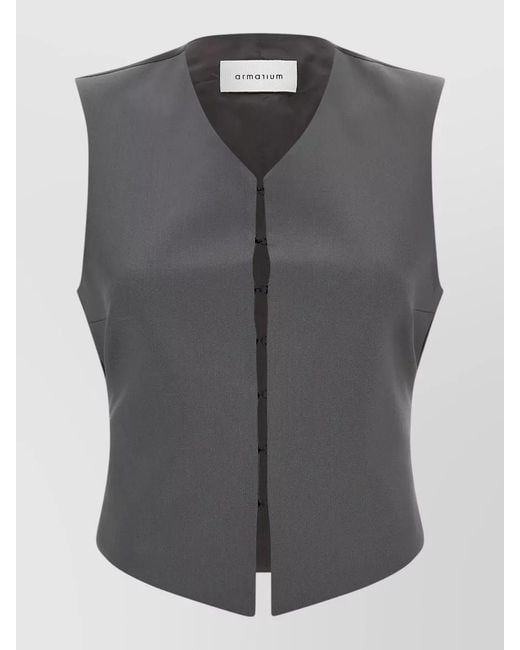 ARMARIUM Gray Guia Vest V Neck Sleeveless Strap