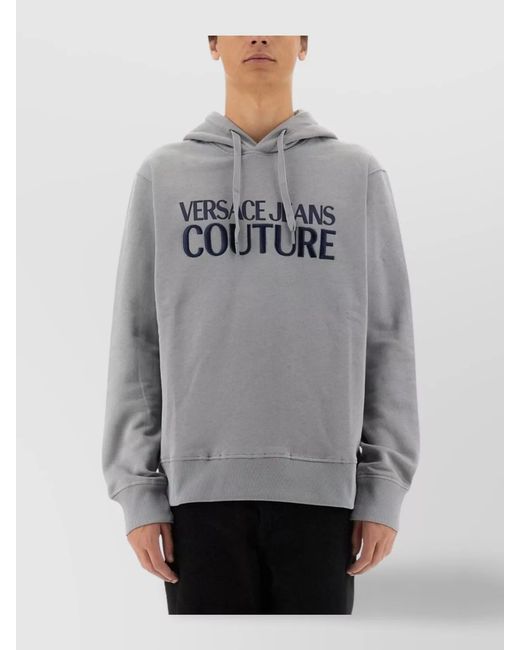 Versace Jeans Couture Gray Cotton Regular-Fit Hoodie for men