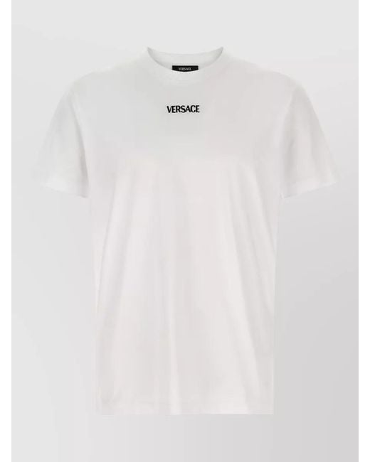 Versace White Cotton Short-Sleeve T-Shirt for men