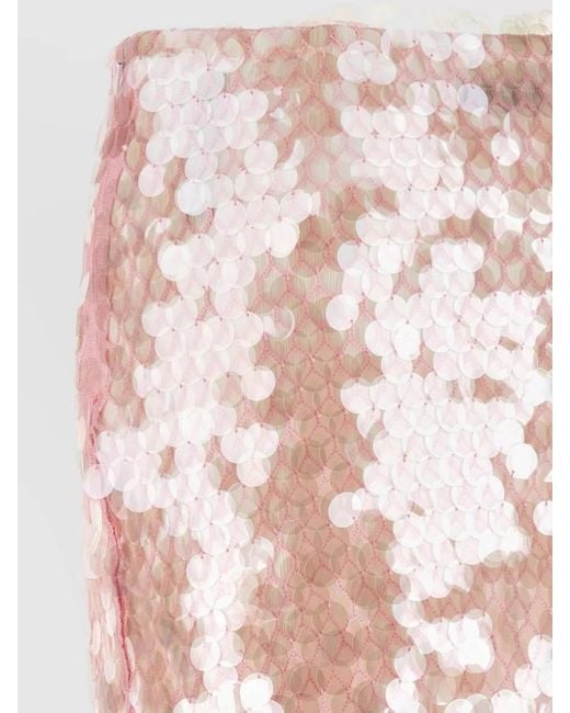 Tory Burch Pink Sequin Knee Length Fitted Long Skirt