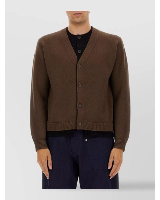 J.W. Anderson Brown Cashmere-Blend Layered Cardigan for men
