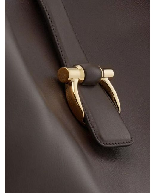 Ferragamo Brown Gancini Large Leather Shoulder Bag