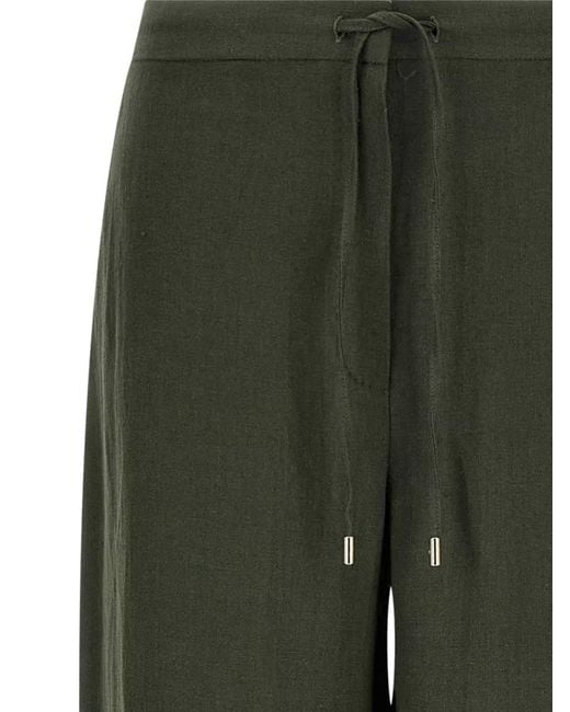 Max Mara Green Pelota Wide Leg Pants Side Pockets