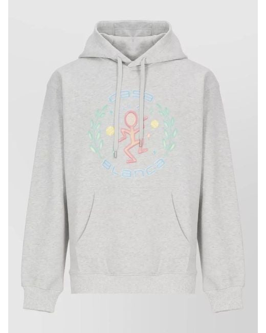 Casablanca White Cotton Hoodie for men