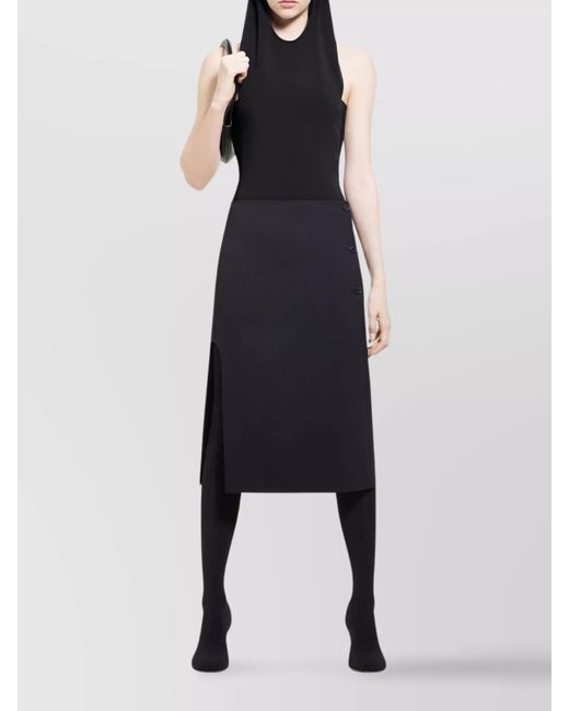Courreges Black Hooded Halterneck Sleeveless Bodysuit