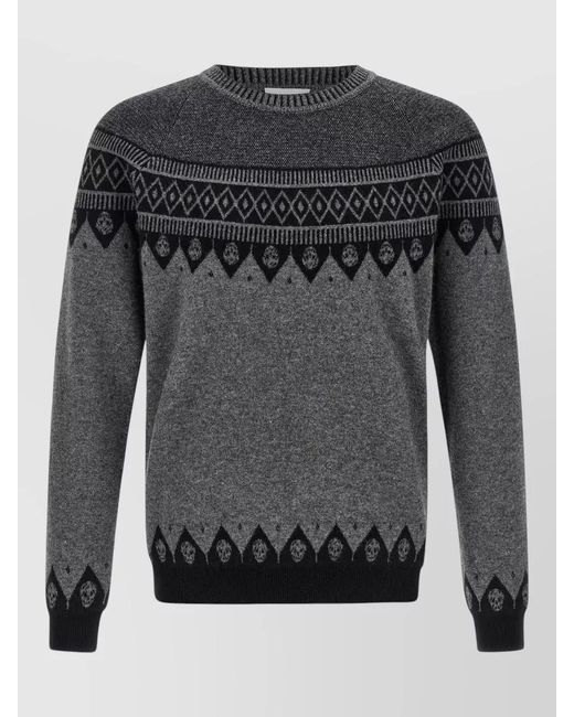 McQueen Gray Wool Sweater for men