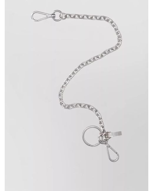 Maison Margiela White Chain Belt Featuring Key Ring Detail