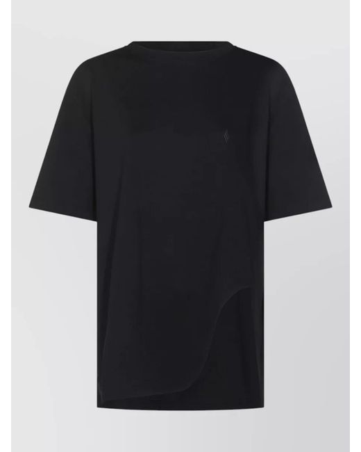 The Attico Black Cotton Oversized Asymmetric T-Shirt