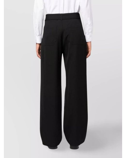 Studio Nicholson Black High-Rise Wide-Leg Trousers