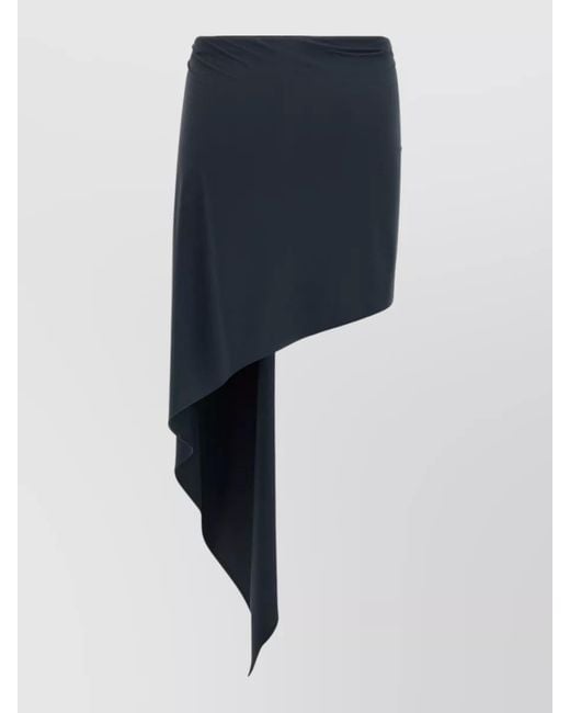 Magda Butrym Blue 02 Swimsuit Skirt Asymmetric Draped Floral