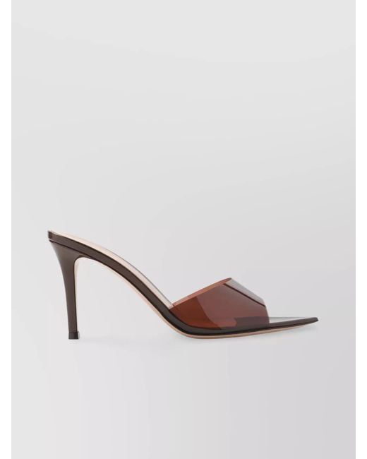 Gianvito Rossi Brown Plexiglass Mules
