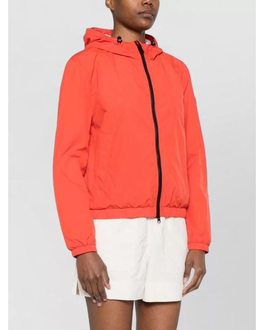 Peuterey Red Nigle Hooded Blouson Jacket Elasticated Cuffs Hem
