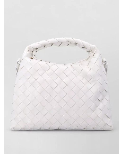 Bottega Veneta Gray Mini Hop Intrecciato Calfskin Shoulder Bag