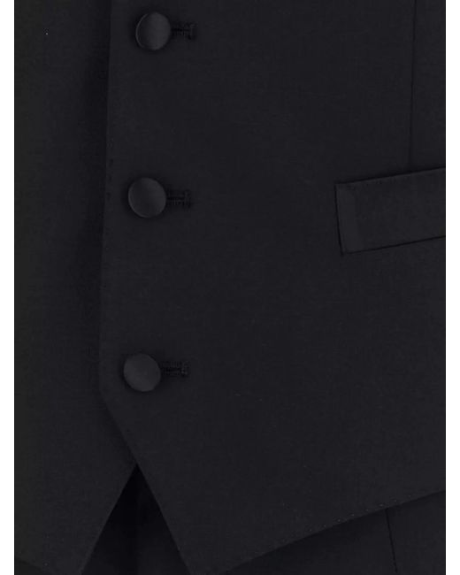 Dolce & Gabbana Black Virgin Wool Silk Tuxedo Suit for men