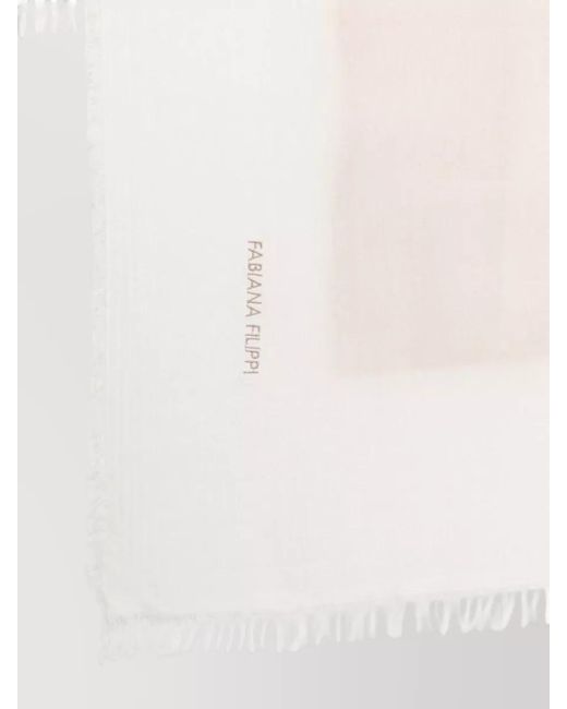 Fabiana Filippi Natural Cashmere Modal Fringed Scarf