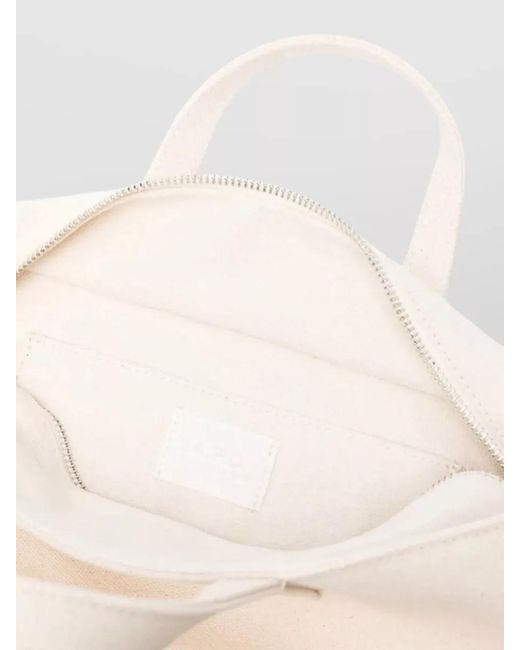 A.P.C. Natural Drummer Canvas Tote Bag Small Handles