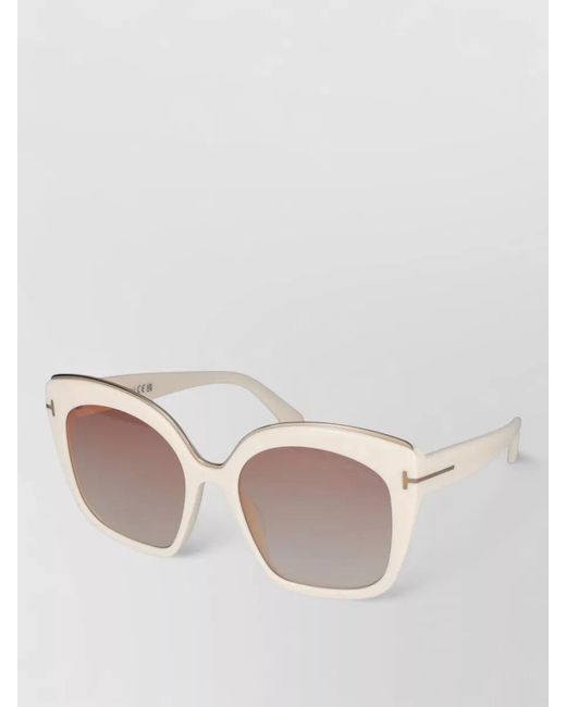 Tom Ford Natural Sunglasses Ft0944 Cat Eye Oversized Gradient