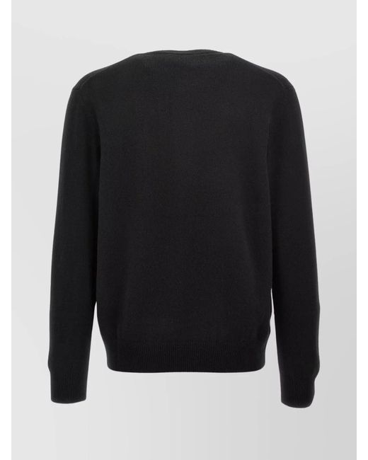 Zanone Black Virgin Wool Crewneck Sweater for men
