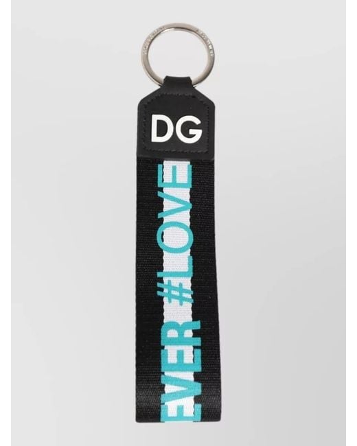 Dolce & Gabbana Blue Logo Keychain for men