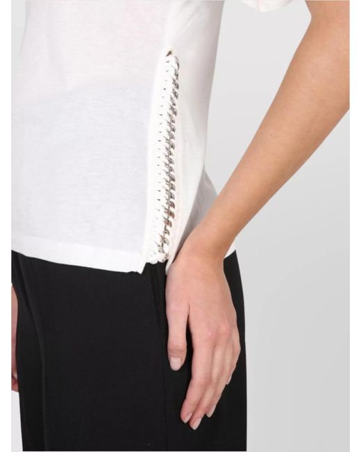 Stella McCartney White Crew-Neck T-Shirt With Chain Detail
