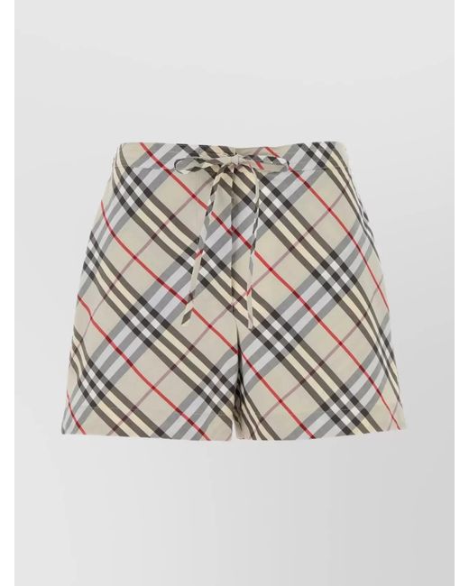 Burberry White Embroidered Cotton Shorts