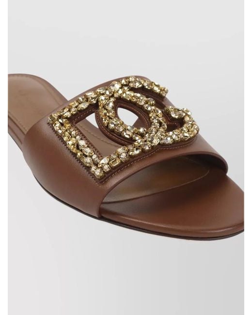 Dolce & Gabbana Multicolor Signature Flat Slide Sandal Open Toe