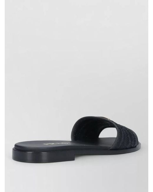 Prada Multicolor Raffia Heeled Slides