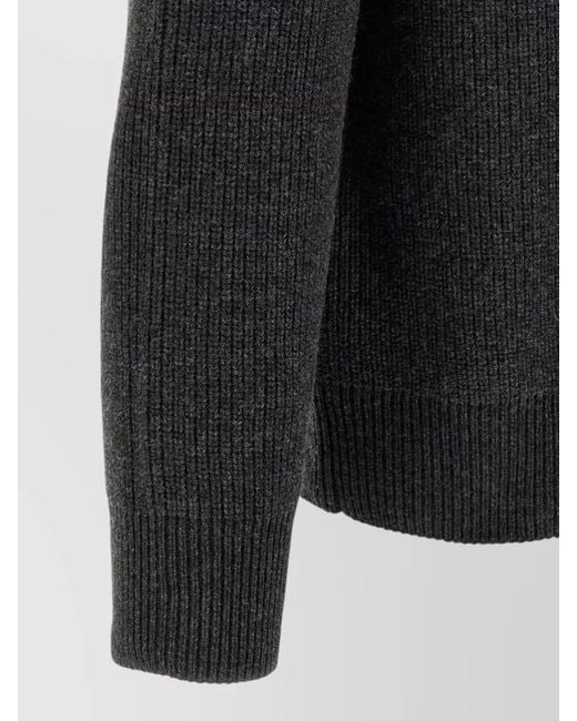 J.W. Anderson Gray Ribbed High Neck Half Zip Knit Sweater for men