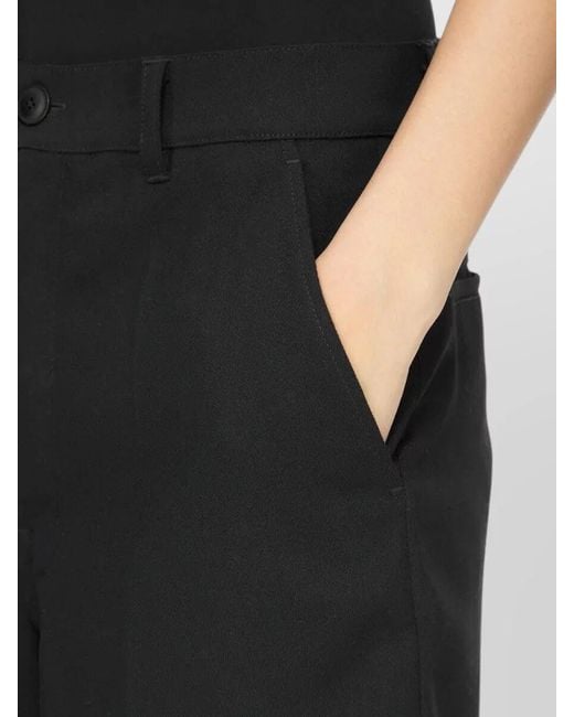 Rick Owens Black Tailored Shorts Belt Loops Side Pockets