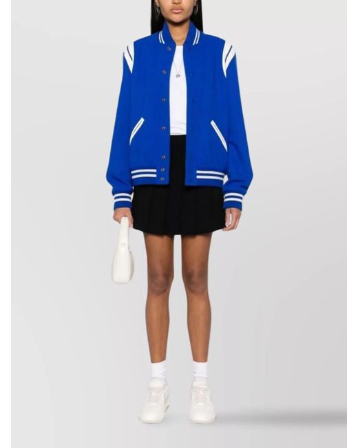 Palm Angels Black Cotton Pleated Monogram Mini Skirt