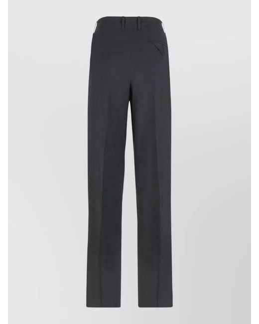 Bottega Veneta Blue Wool Trousers Flat Front Tailored Design for men