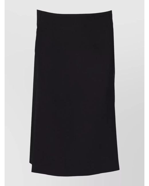 P.A.R.O.S.H. Black Wool Asymmetric Skirt