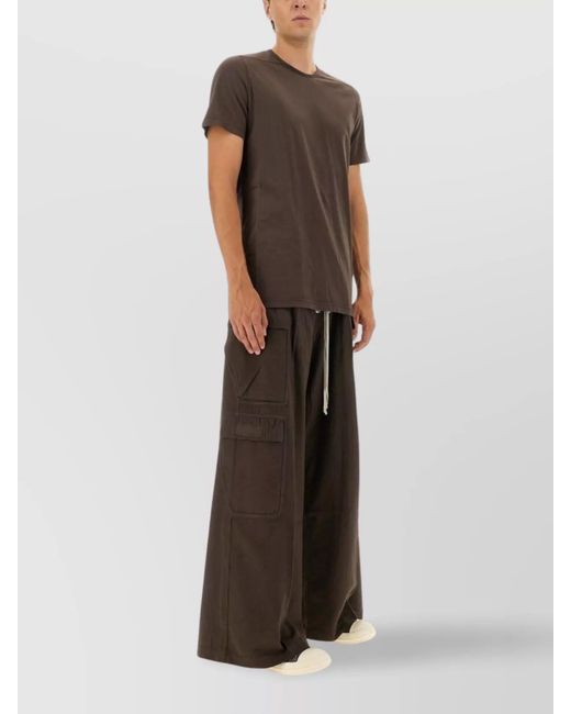 Rick Owens Brown Cotton Double Cargo Wide-Leg Trousers for men