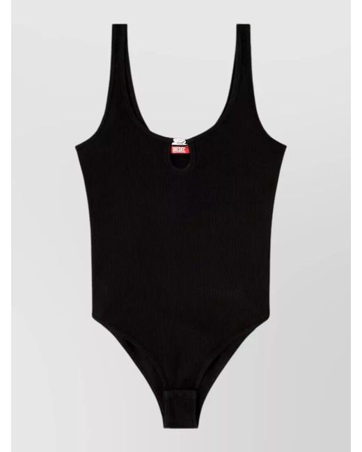 DIESEL Black Ribbed Cutout Bodysuit