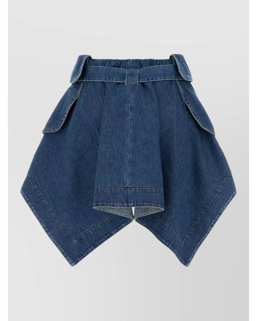 Loewe Blue Denim Asymmetric Skirt