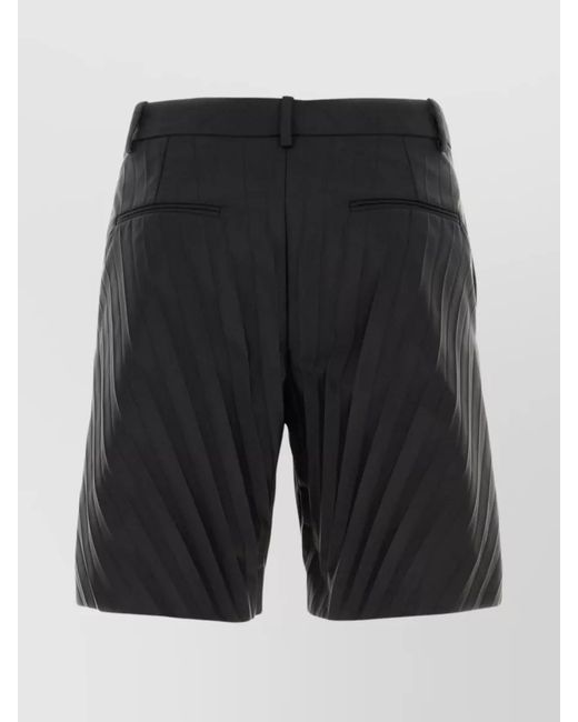 Valentino Garavani Black Pleated Bermuda Shorts for men